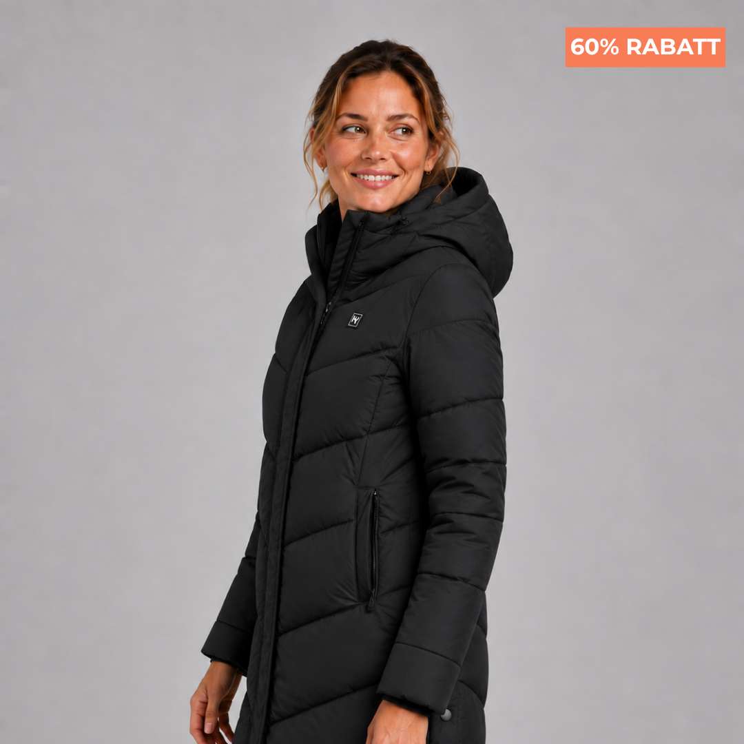 Beheizbarer Damen Jacke lang schwarz